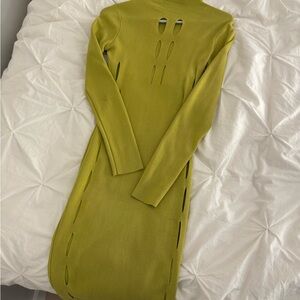 Olive Green Dress long sleeve with turtleneck
